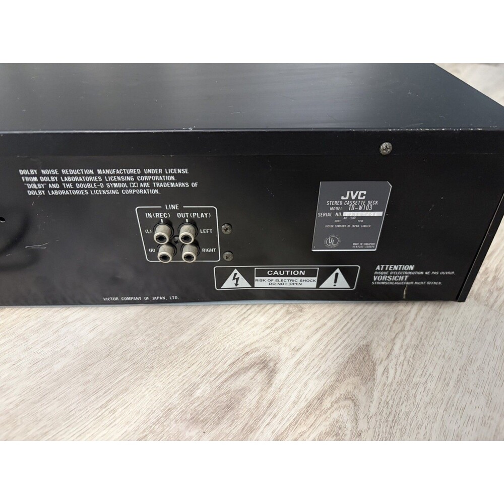 JVC TD-W103 Double Dual Stereo Cassette Deck Dolby Noise.